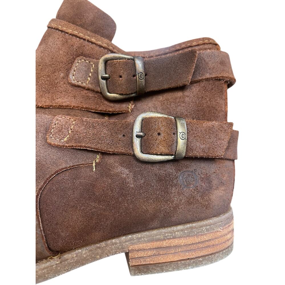 Born MORAGA Distressed Suede Booties Buckle Ankle Boot | Sz 9 Brown NEW - Picture 6 of 16
